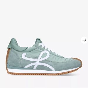 Loewe Flow Runner Sneaker in light green suede - gently worn - size 38